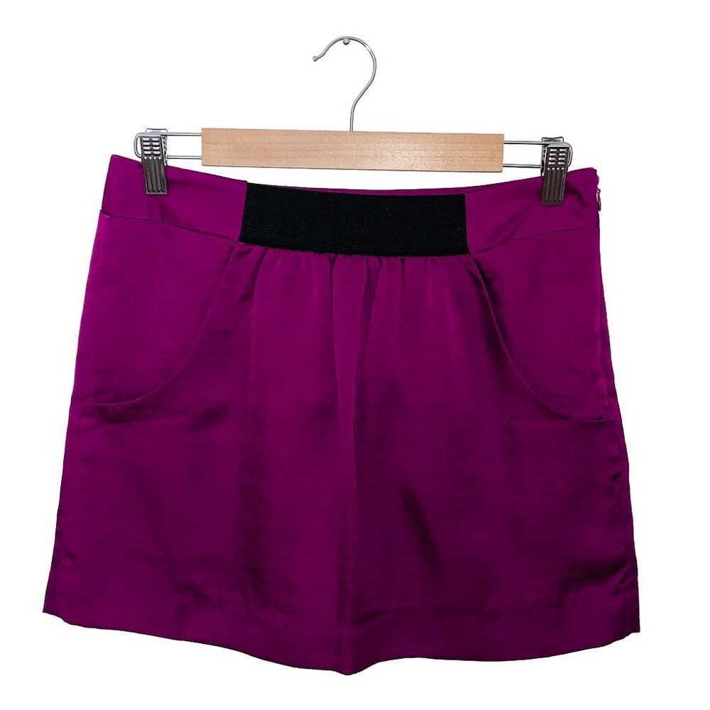 NWT - LOFT Magenta Shimmer Pocket Mini Skirt